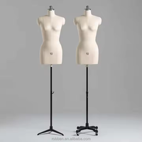 Maniquíes de Medio Cuerpo Ajustables para Vestidos Femeninos, con Espuma de PU, en Pose de Pie, para Uso de Sastre