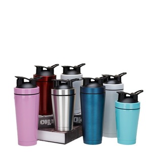 Botella mezcladora de acero inoxidable XK-099 de 500ml/750ml, aislada, reutilizable, deportiva, para mezclar proteínas y bebidas fitness. - Product Image 1