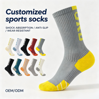 Chaussettes de basketball Compression Elite Crew, personnalisables avec lettres, pour tournois d'équipes professionnelles, semelle épaisse en tissu éponge, absorption des chocs, livraison gratuite