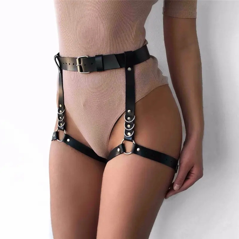 Leg Sexy Noir Lingerie Leather Harness Belt Body Straps Set Underwear OEM ODM
