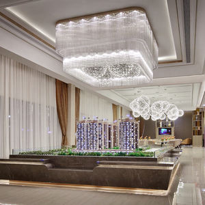 Pièces de suspension en or à identité unique Lustre chromé Lustre en verre de cristal Finition argentée Lustre pour le marketing <span class=keywords><strong>immobilier</strong></span> - Product Image 4