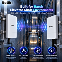 Kit de pont sans fil CCTV pour ascenseur KuWFi, 2,4 GHz, 300 Mbps, transmission sur 500 mètres, PoE, pont sans fil PTP pour la surveillance des ascenseurs