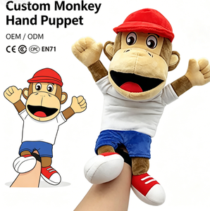 Venta caliente personalizado mono de peluche muñeca de juguete marioneta de mano suave humano relleno Animal muñeca mascota peluche bebé muñeca mono marioneta de mano - Product Image 1