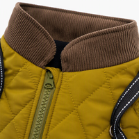 Gilet matelassé d'hiver pour chien avec harnais intégré et anneau en D, manteau confortable et coupe-vent pour animaux de compagnie avec col en velours côtelé, tailles S-3XL