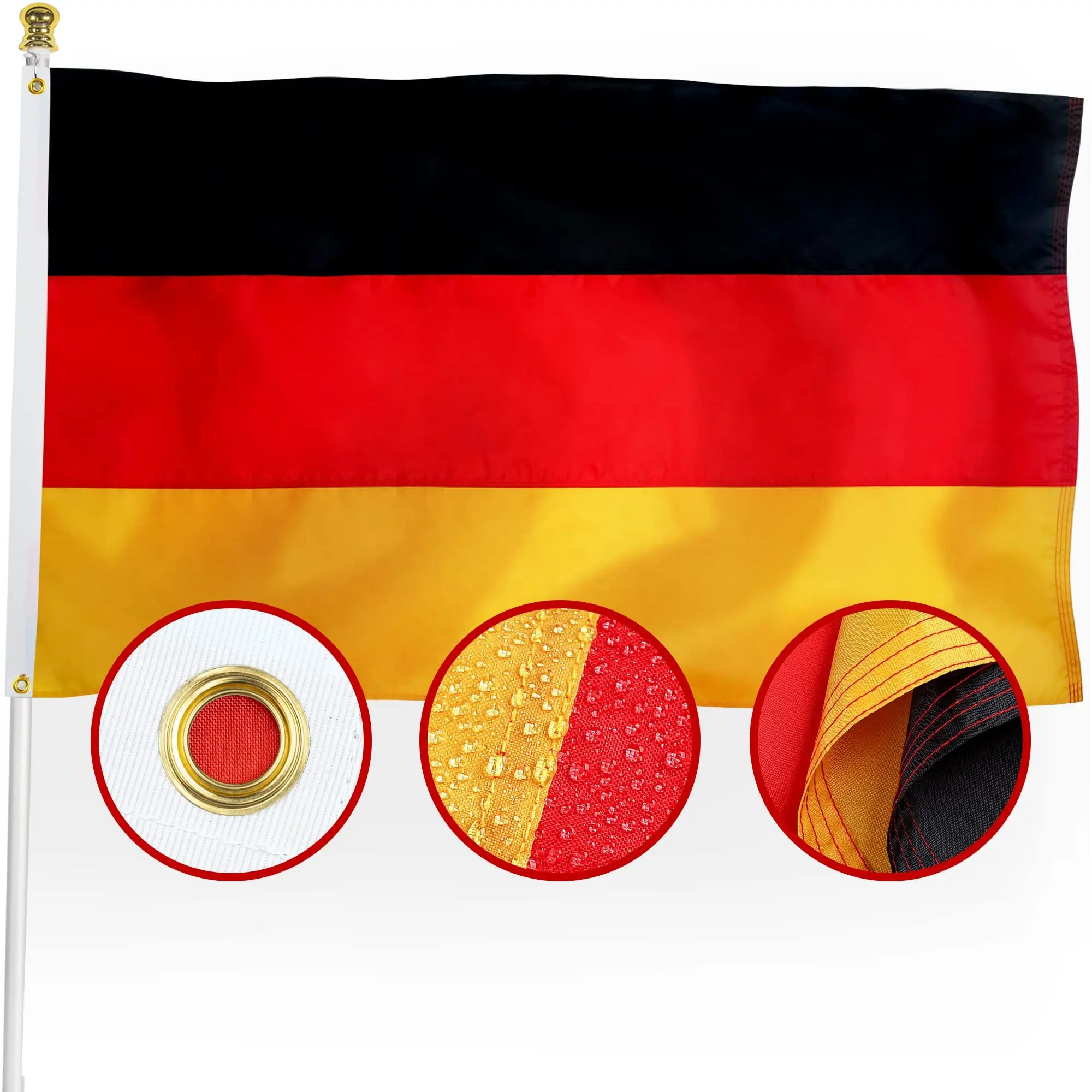Campione gratuito 100d poliestere pubblicità bandiera Banner Logo nazionale paese sublimazione bandiera germania personalizzata per la promozione
