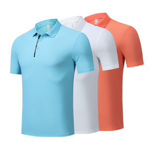 Polo à col pour hommes en vrac Polo décontracté d'affaires anti-rides en maille respirante à rayures personnalisées - Product Image 1