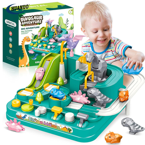 Juego de rescate de dinosaurios, juguetes educativos preescolares, rompecabezas, coche de riel, pistas de carreras, coche, vehículo de aventura, coche de juguete, pista de juguete - Product Image 1