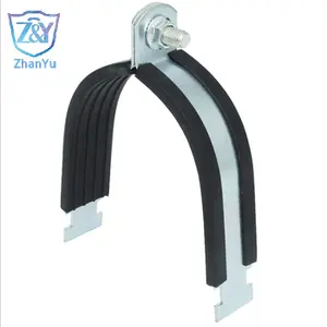 Factory Price Standard Black Rubber Pipe Clamp Stainless Steel 304 Rubber Clamp Pinzas Para Tubos