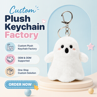 OEM ODM Personnalisé Halloween Dessin Animé Fantôme Peluche Jouet Doux Cadeau d'Halloween Vente en Gros Porte-clés en Peluche