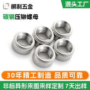 น็อตเหล็กกล้าคาร์บอนแบบกดติด ขนาด M2-M12 หัวกลม ชุบสีขาว - Product Image 5