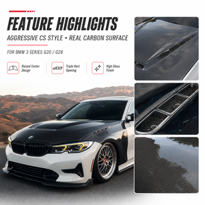 Capot en fibre de carbone style CS pour BMW Série 3 G20 G21 Touring 320i 330i M340i 2019+ Pre-LCI M Sport - Product Image 6