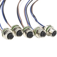 Connecteur M12 D Code 4 broches femelle à montage sur panneau avec câble pré-câblé pour Profinet Ethernet