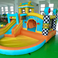 Château gonflable multifonctionnel pour usage domestique avec toboggan et piscine