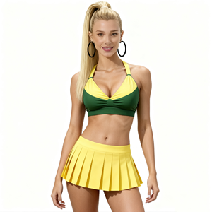 ヴェニースタイル カスタムロゴ ラインストーン 熱転写プリント ティーンエイジャー ガールズ チアリーディング 練習着セット スパンデックス/コットン スポーツブラ - Product Image 2