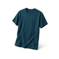 T-shirt en coton marron pour homme, manches courtes, col rond, coupe classique, décontracté, couleur unie, tricot jersey respirant, 230g, teint uni