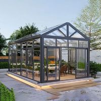 Kit de véranda en aluminium et verre toute saison, à rupture de pont thermique, à faible émissivité, pour jardin et patio, à ajouter à la maison