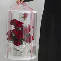 Boîte à gâteau transparente personnalisée avec logo, imperméable, haut de gamme, portable, de qualité alimentaire, avec revêtement UV et motif transparent