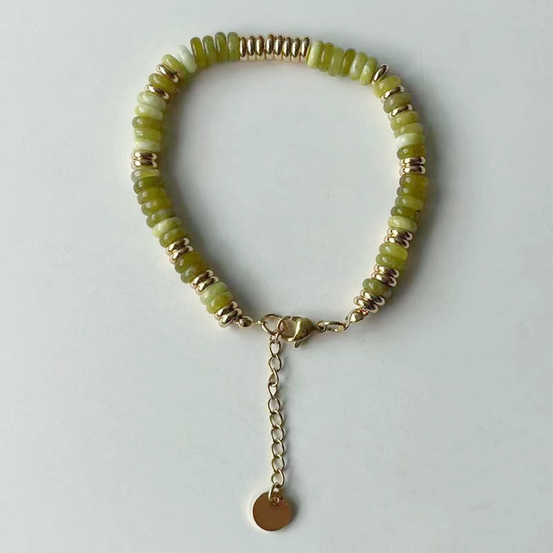 18    Green Stone Frisbee Bracelet