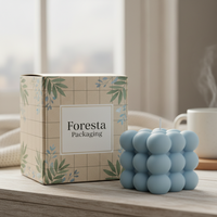 Customized Textured Art Paper Foldable Candle Gift Box with Inserts Candle Packaging Boxes for Candle Jar