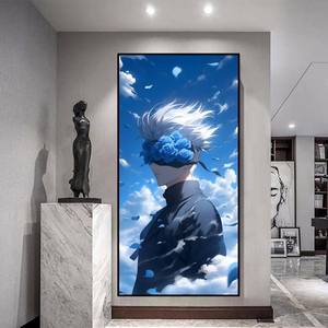 Affiche imprimée HD Jujutsu Kaisen GOJO Anime, Peinture lumineuse LED, Décoration d'éclairage domestique <span class=keywords><strong>pour</strong></span> chambre, Murale de haute qualité <span class=keywords><strong>pour</strong></span> usine - Product Image 3