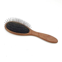 Brosse démêlante professionnelle extra longue pour chiens, en acier inoxydable et bois durable, outil de toilettage pour animaux à poils épais, pour l'élimination des poils morts