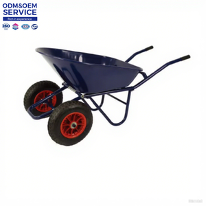 WB6110 Meilleure vente <span class=keywords><strong>Brouette</strong></span> légère 100L Bac en métal robuste à deux <span class=keywords><strong>roues</strong></span> Bac à benne pour une manutention efficace - Product Image 1