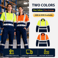 Polo de Travail de Sécurité Haute Visibilité à Manches Longues Séchage Rapide Personnalisable pour Logo, Route, Industrie Minière et Construction
