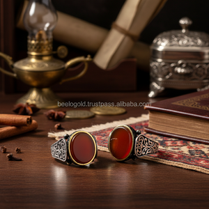 925K Sterling <b>Silver</b> Carnelian Ottoman <b>Men</b> <b>Ring</b> - Product Image 3