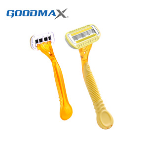 Maquinilla de afeitar manual Goodmax para mujer, triple cuchilla, color rosa, para depilación de axilas y cuerpo completo, lavable con agua. - Product Image 3