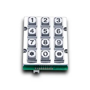 3*4 tasti Telefono Pubblico Distributore automatico di IP65 Impermeabile In Lega di Zinco Retroilluminazione A LED In Metallo Numerico Industriale Robusto Tastiera