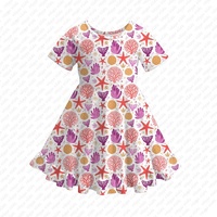 Nouveau été mode enfant en bas âge filles robe à manches courtes personnalisé mignon motif à volants jupe beaux enfants tourbillon robes en gros
