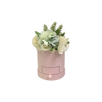 Petite taille tiroir rond cadeau boîte à chapeau bijoux fleur rose chocolat macaron bouquet cadeau emballage boîte en papier avec tiroir