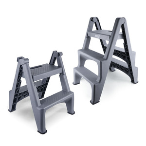 Newmeda Foldable Step <b>Ladder</b> 2 Steps Engineering Plastics Domestic Use Folding Design - Product Image 5