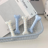 Barrettes à cheveux en plastique simples et mignonnes en forme d'os de chien pour femmes et enfants |   Pinces à cheveux bec de canard pour franges avant et mèches latérales 6 cm Usage quotidien