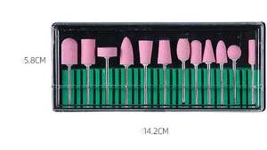 12 Stück pro Set Pink Quartz Schleif kopf Maniküre Pediküre Nagel bohrer Schleif kopf Elektrischer Nagel bohrmaschinen kopf - Product Image 6