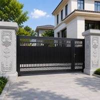Puerta Corredera Automática de Lujo Estilo Francés para Villa, Puerta de Seguridad Eléctrica para Patio Exterior y Entrada de Vehículos con Control Remoto para Hotel o Centro Comercial