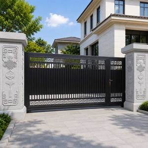 Puerta <span class=keywords><strong>de</strong></span> Seguridad Eléctrica Automática <span class=keywords><strong>para</strong></span> Patio Exterior, Diseño Moderno <span class=keywords><strong>de</strong></span> Hierro, <span class=keywords><strong>para</strong></span> Villas <span class=keywords><strong>de</strong></span> Lujo - Product Image 2