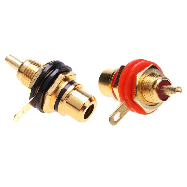 Chassis Panel Mount Adapter Zinc Alloy Gold Plating Female RCA Jack Connector Accessories RCA Female Plug Audio Socket