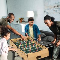 Table de football pliable et personnalisable pour divertissement intérieur, jeu de soccer de table de 12 mètres en MDF, machine de football pour deux joueurs