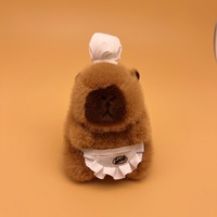 Porte-clés en peluche de capybara mignon et viral, mini pendentif tricoté, petite poupée capybara 11-30cm, cadeau de stand, vente en gros