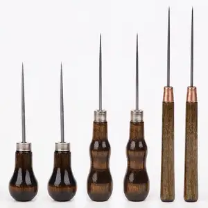 Awl Rosewood Jenis Labu Tunggal Tembaga Lengan Jarum Baja DIY Kain Mengikat Jarum Jahitan Ripper