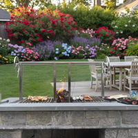 Barbecue Danda BBQ FDA SUS 304 en acier inoxydable, gril Santa Maria au charbon de bois, barbecue argentin Asado, gril commercial intégré