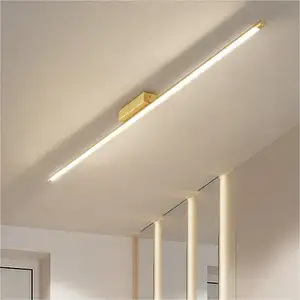 Warm Gold Bedroom Cloakroom Ceiling Light Geometric 6000k Long Aisle Corridor Led Ceiling Lamp 60 90 120cm Black Gold