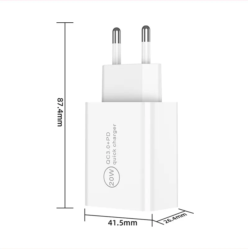 มาตรฐานยุโรป PD12W + 5V2A หัวชาร์จเร็วมาตรฐานสหรัฐอเมริการั้วพอร์ตเหมาะสําหรับ Iphone และ Android หัวชาร์จโทรศัพท์มือถือ