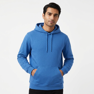 Streetwear Men's <b>Hoodie</b> <b>Oversized</b> Cotton French Terry Plain <b>Hoodie</b> Knitted Blank Pullover Sweatshirt Drop Shoulder Hoodies Men - Product Image 1