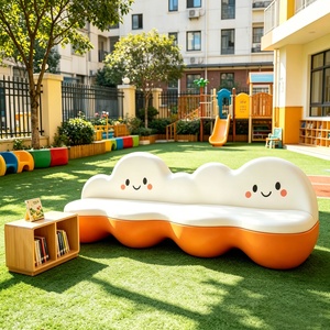 Banc de siège en fibre de verre en forme de nuage, chaise de loisirs, fabrication chinoise, pour extérieur, parc, maternelle, hôpital, parc d'attractions, créatif - Product Image 1