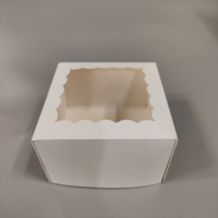 Boîte à gâteau au fromage en papier kraft et carton blanc imprimés personnalisés avec fenêtre en PVC et poignée pour l'emballage de gâteau d'anniversaire