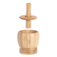 Ensemble Mortier et Pilon en Bois pour Ail, Gingembre, Herbes et Épices – Broyeur Mélangeur avec Bol à Piler