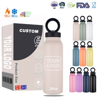 Botella Deportiva Aislada Personalizada de 710 ml (24 oz) a Prueba de Fugas con Tapa Magnética para Membresía de Gimnasio, Regalo Premium