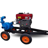 Bomba de Agua Portátil con Motor Diésel, Ruedas, Baja Presión, Alto Caudal, Fácil Movimiento, Soporte OEM para Difusor de Aromaterapia